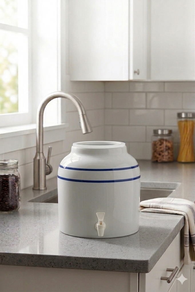 Bluewave Blue Stripe Design Beverage Dispenser Crock – Bluewave