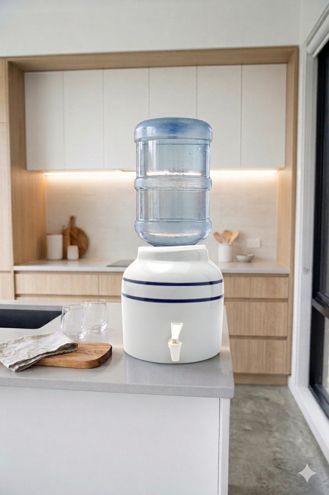 Bluewave Blue Stripe Design Beverage Dispenser Crock – Bluewave