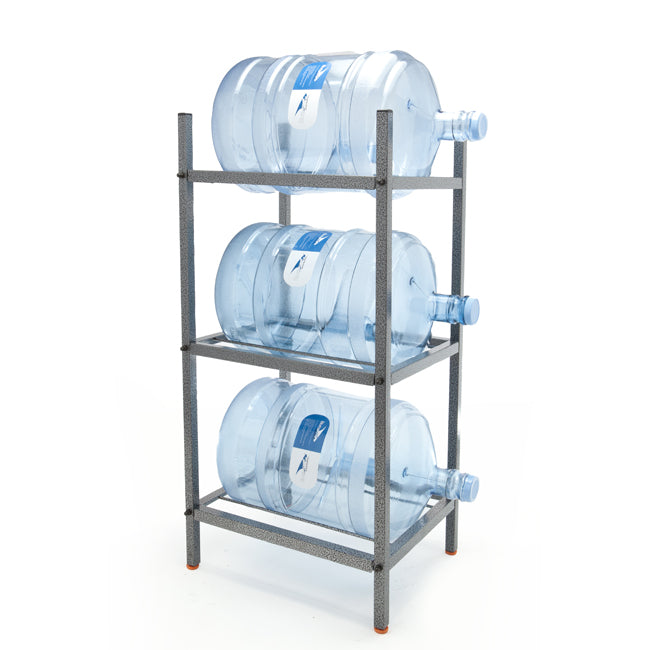 3 Step Metal Bottle Storage Rack - Holds 3 Bottles, Dust Black ...
