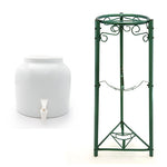 Classic White Beverage Dispenser & 3 Step Floor Metal Stand Bundle