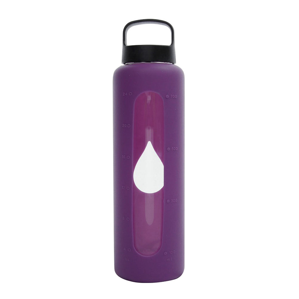 Glass Water Bottle - 750ml / 25oz - Purple