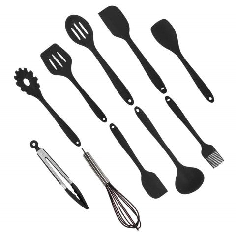 10 Piece Silicone Cooking Utensils Set with Stainless Steel