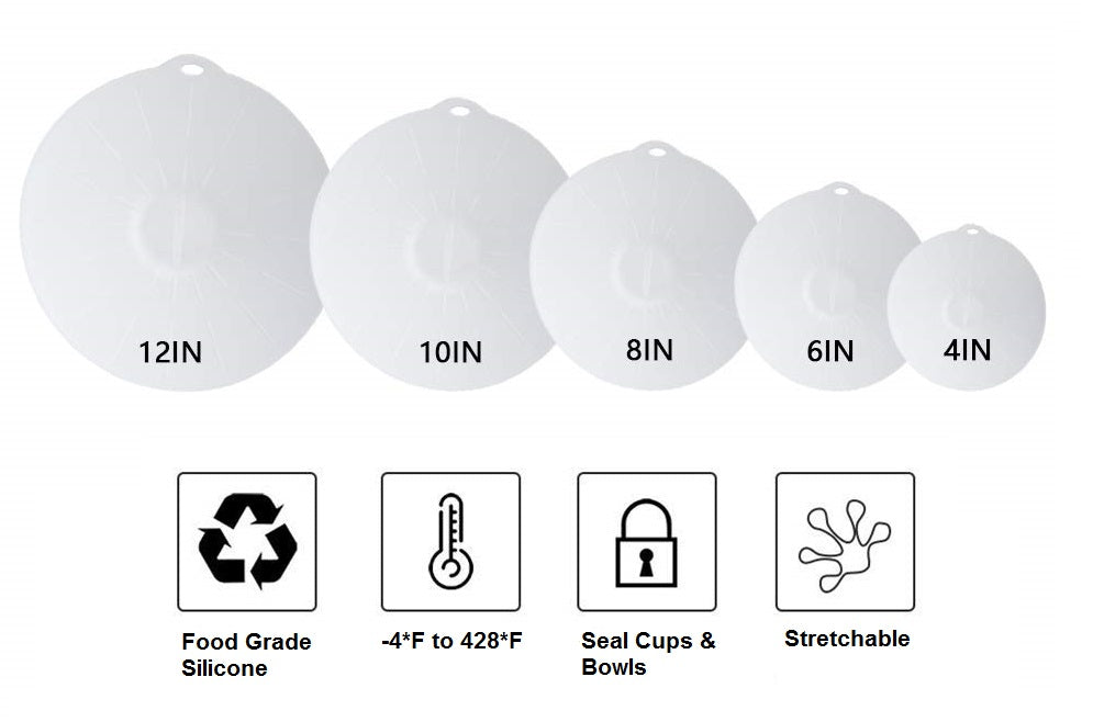 Silicone Lids - For Bowls, Pots, & Cups