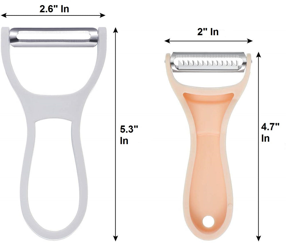Stainless Steel Peeler with Plastic Handle - 2-in-1